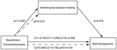 Intertemporal decision-making as a mediator between personality traits and self-management in type 2 diabetes: a cross-sectional study